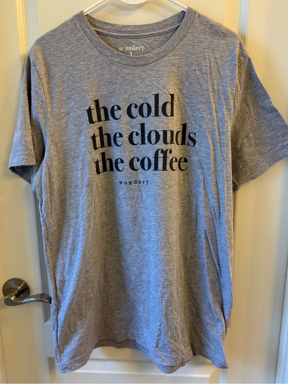 Wondery Gray Short Sleeve Graphic Tee - The Cold The Clouds The Coffee